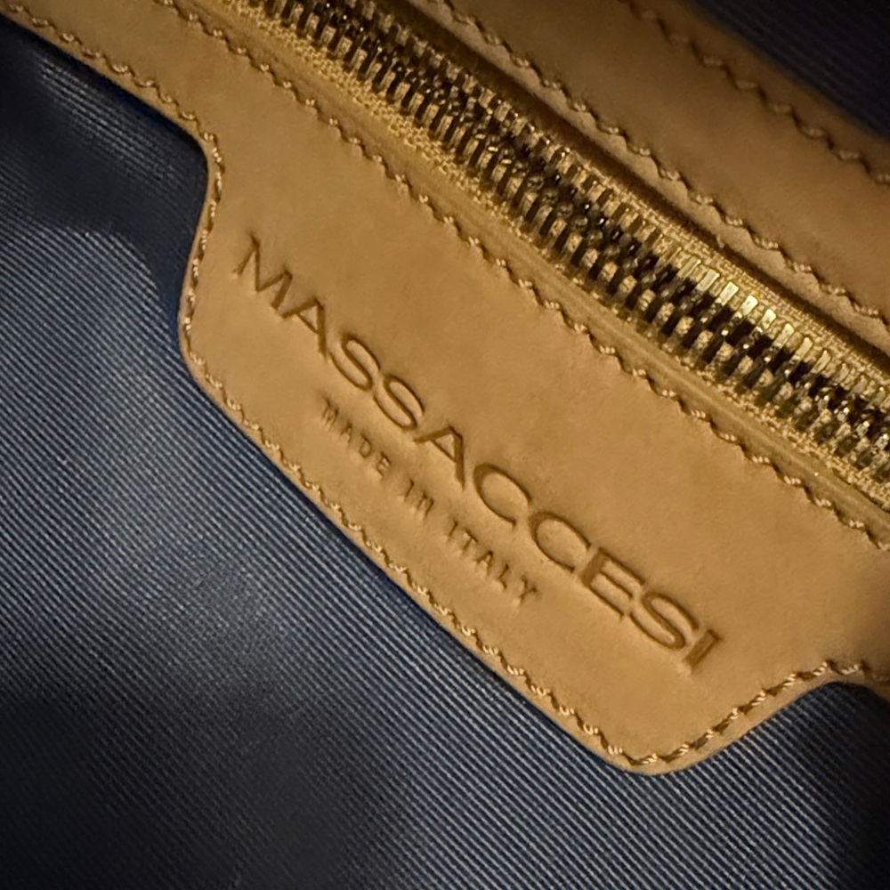 Stylish Yellow Leather Shoulder Bag with Black Straps - Picture 2 of 10